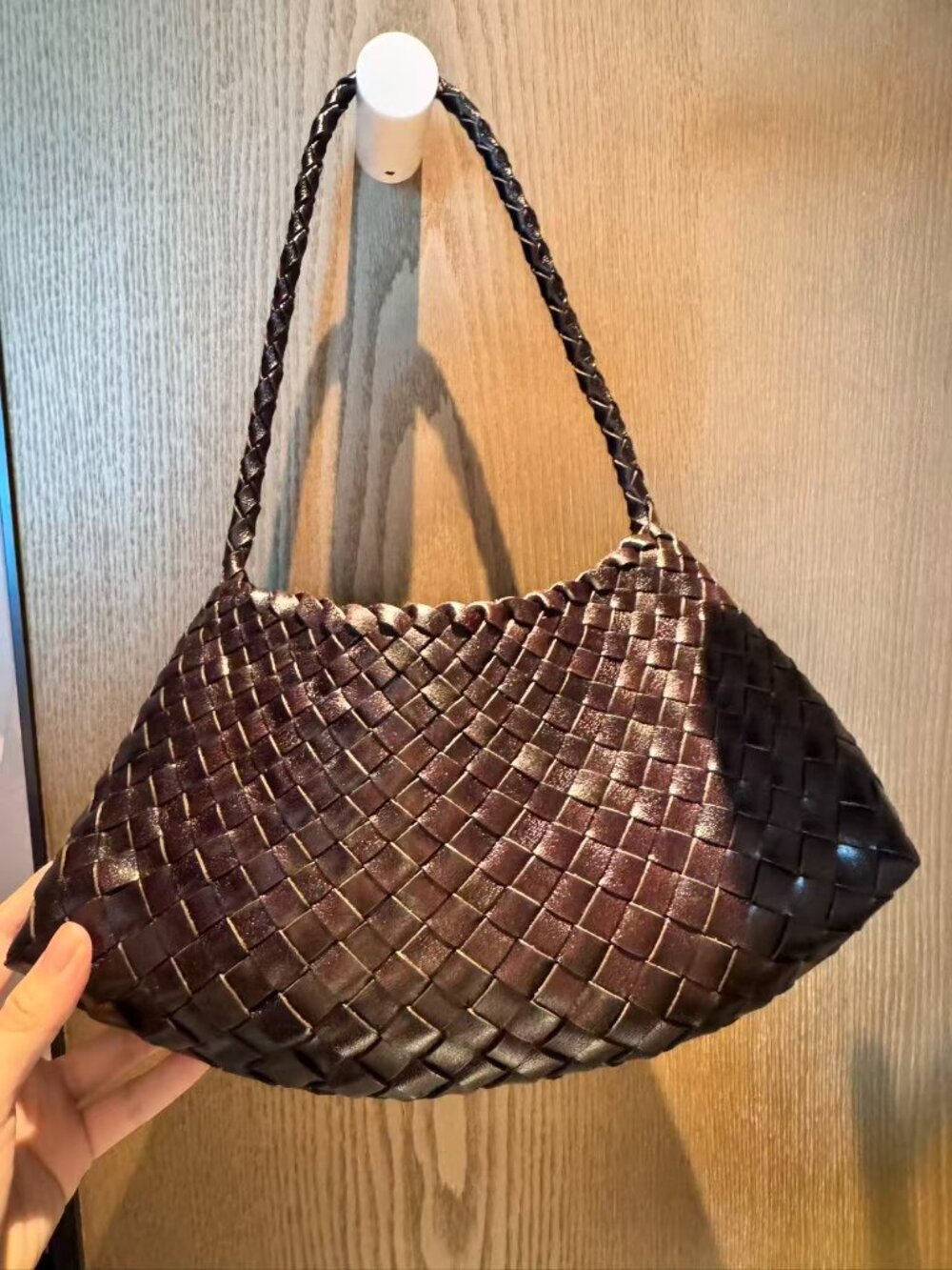 Dragon Diffusion Woven Shoulder Bag in Dark Brown - Picture 4 of 11